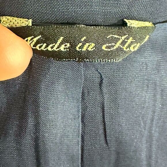 Vintage Gianni Versace Blue 100% Virgin Wool Blazer Suit Jacket Coat Size 42/ 8 - Picture 11 of 11